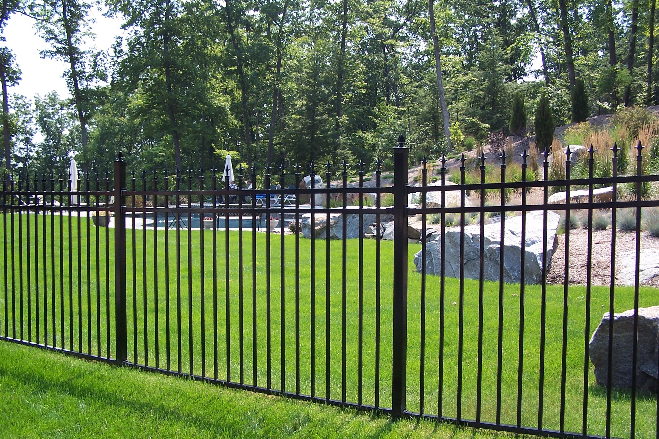 Custom aluminum fence installation by Arrow Fence Inc. in East Hampton, Connecticut