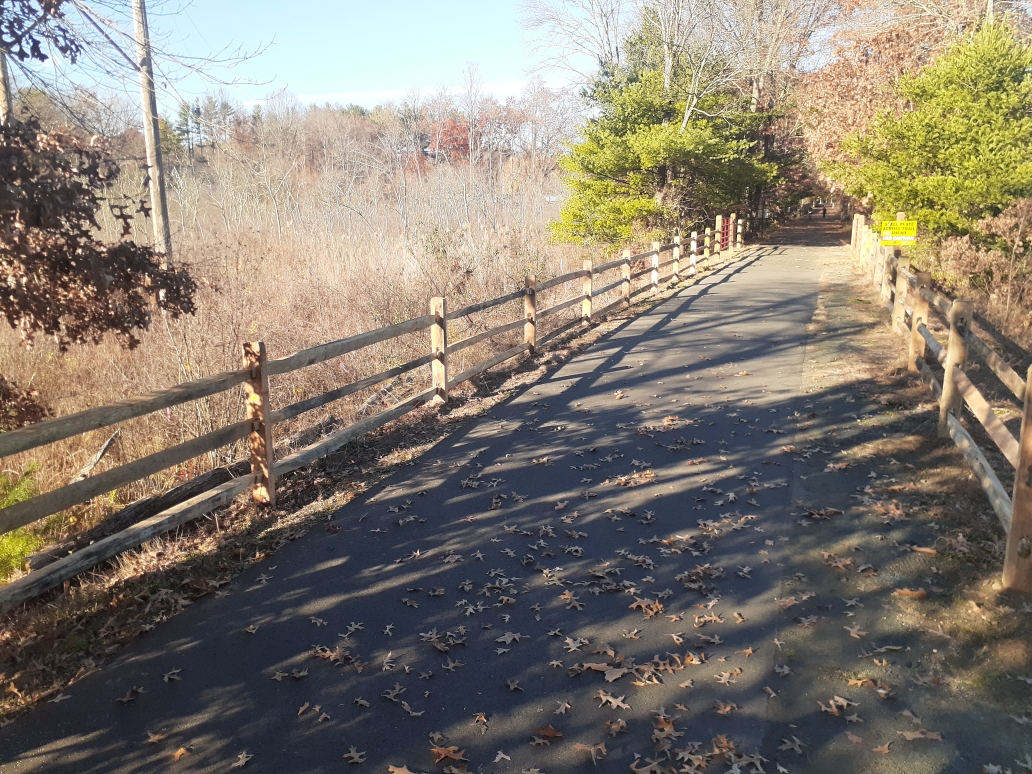 Western red cedar split rail fence along a Connecticut roadway