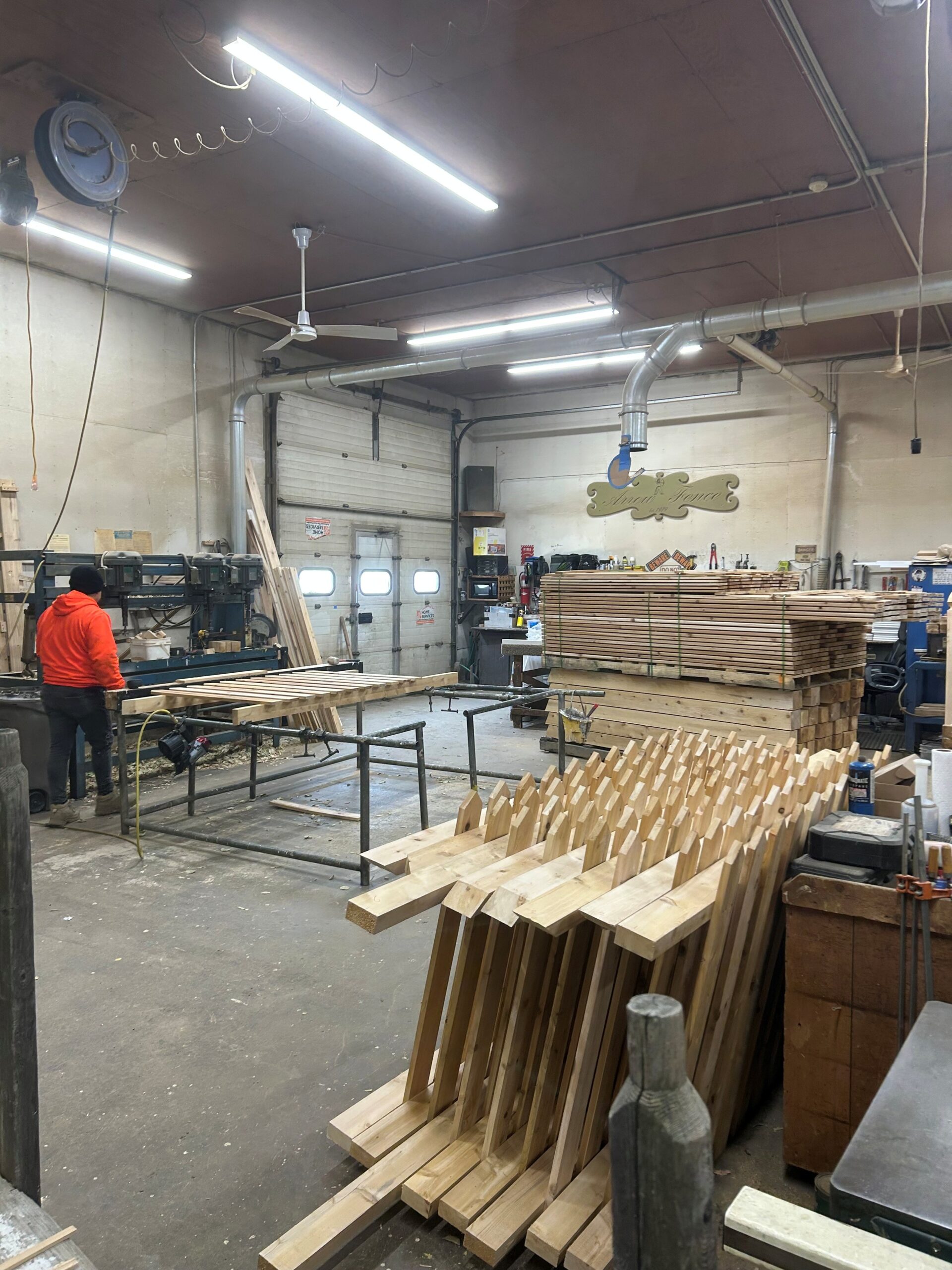 Aerial view of Arrow Fence Inc. headquarters and workshop on Route 66 in East Hampton Connecticut